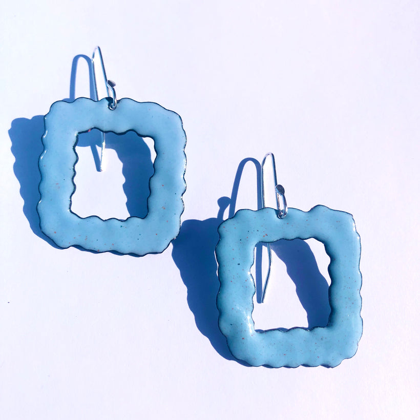 Square Squiggle Hoop Earrings