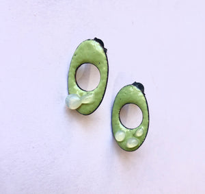 Opalescent Enamel Stud Earrings