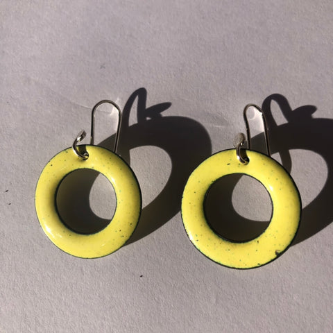Lemon Bright Hoop Earrings Small