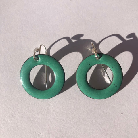 Teal Bright Hoop Small Earrings