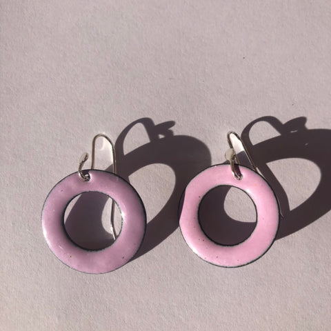 Pink Bright Hoop Earrings Small