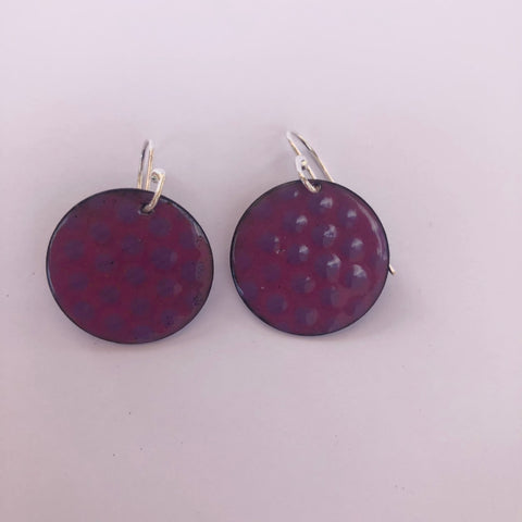 Retro Purple Polka Dot Earrings